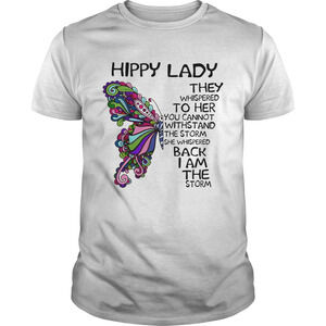 Butterfly Hippie Quote They Whispered To Her T-Shirt
